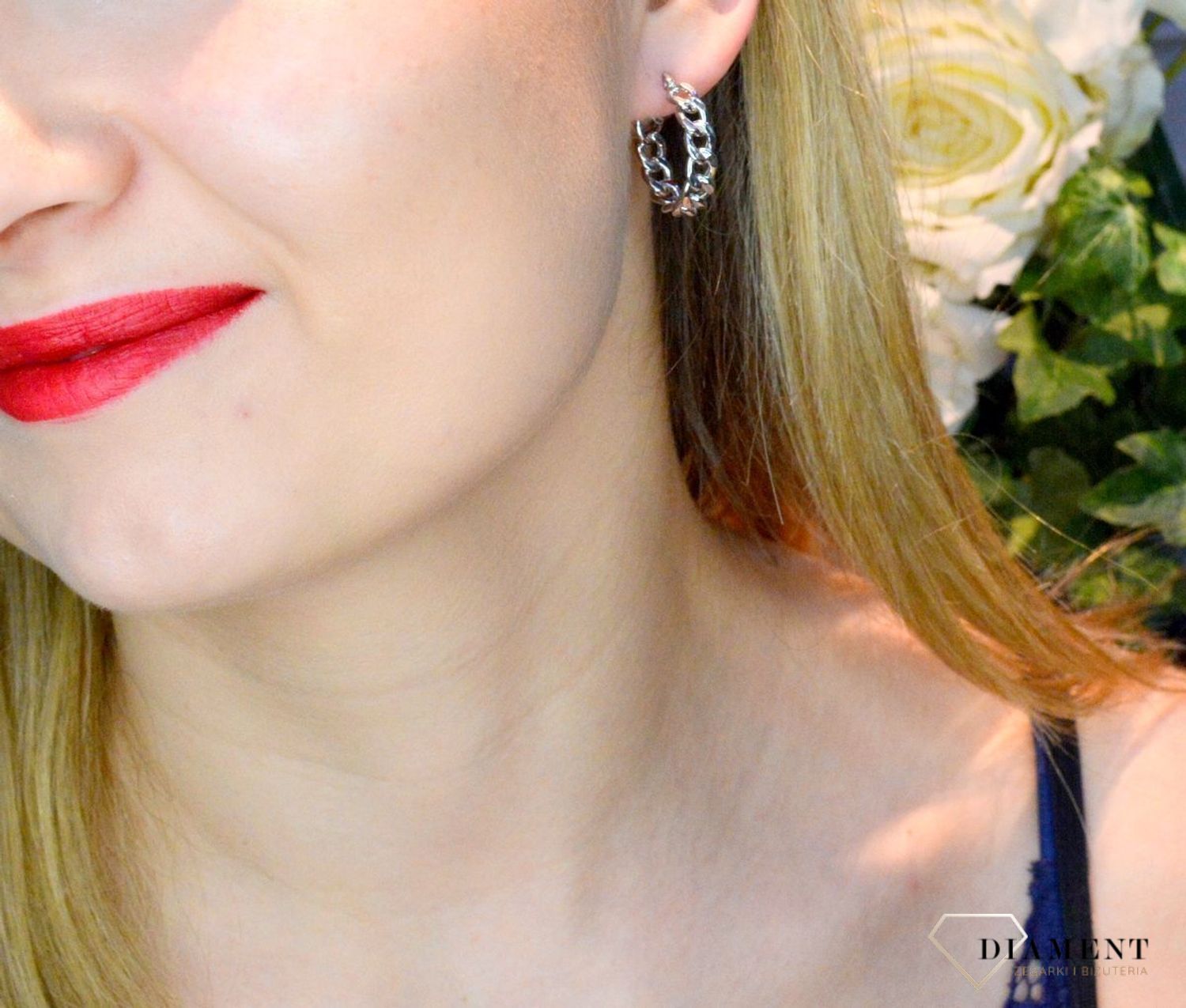 Srebrne kolczyki koła łańcuch 2 cm DIA-KLC-83306-925. Srebrne kolczyki koła wzór łańcuszka. Kolczyki srebrne wykonane z ogniwek..jpg