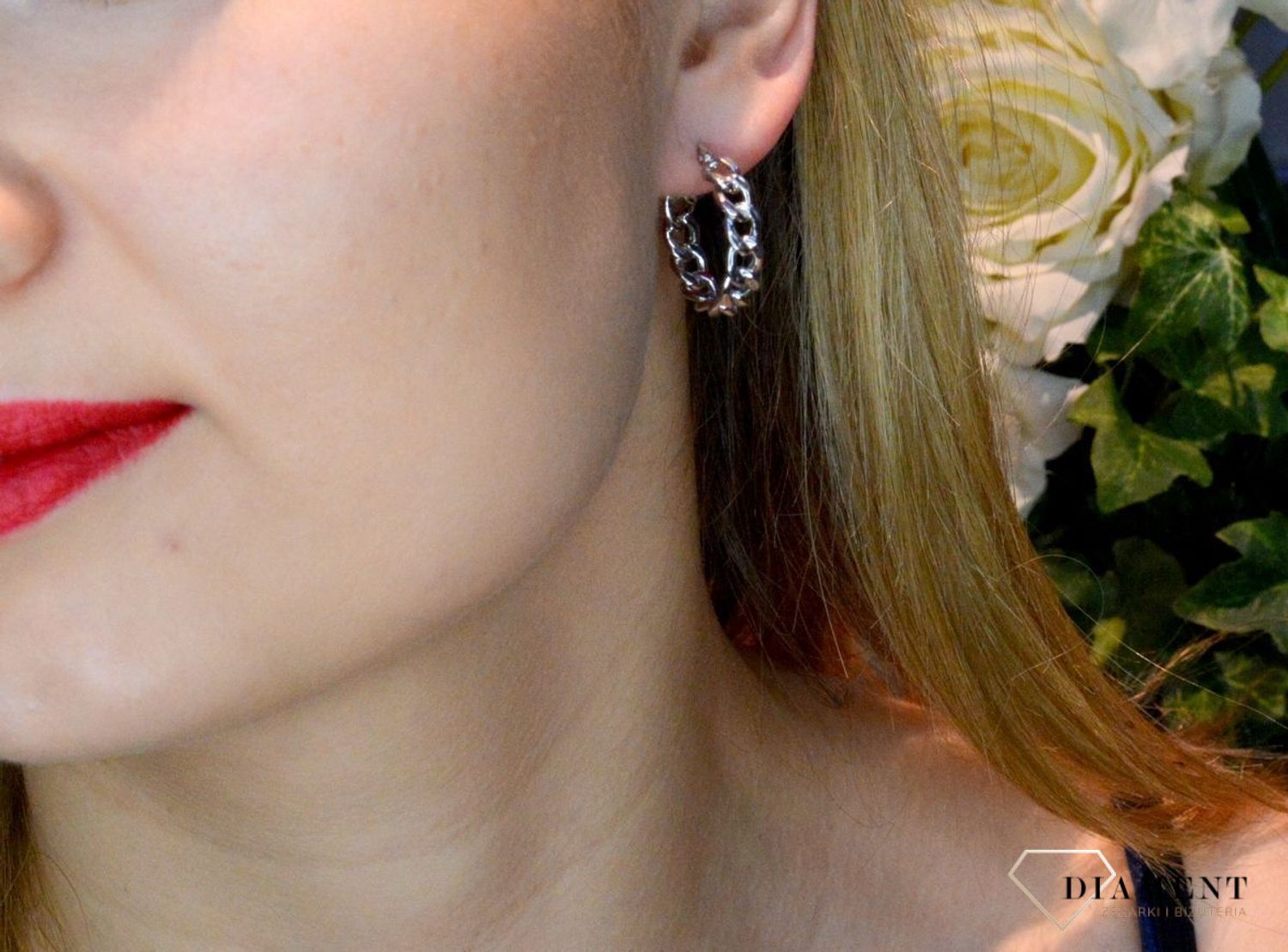 Srebrne kolczyki koła łańcuch 2 cm DIA-KLC-83306-925. Srebrne kolczyki koła wzór łańcuszka. Kolczyki srebrne wykonane z ogniwek..jpg