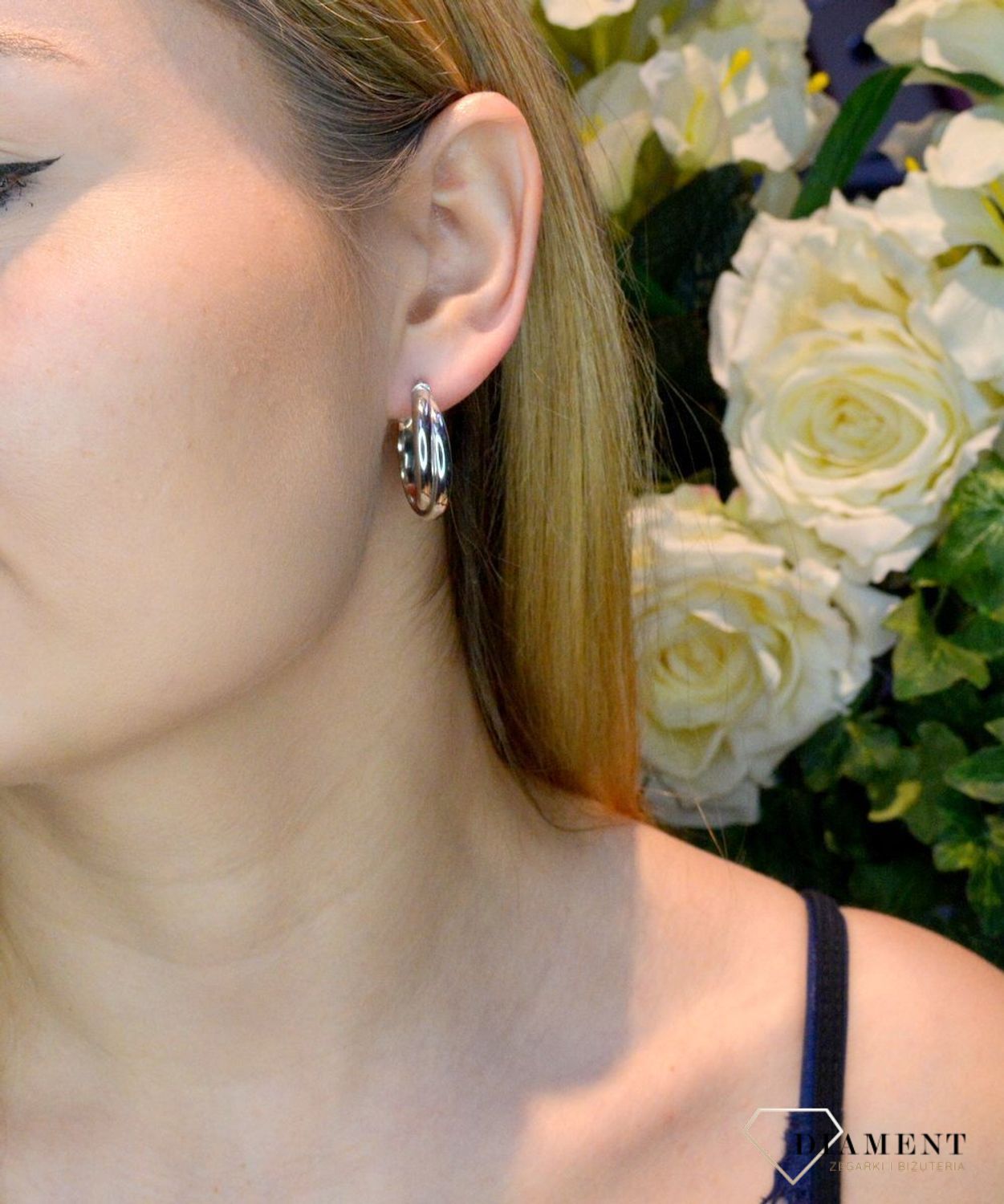 Srebrne kolczyki podwójne koła 2 cm DIA-KLC-83309M-925. Kolczyki na prezent. Klasyczne kolczyki kółka. Prezent na walentynki. G1.jpg