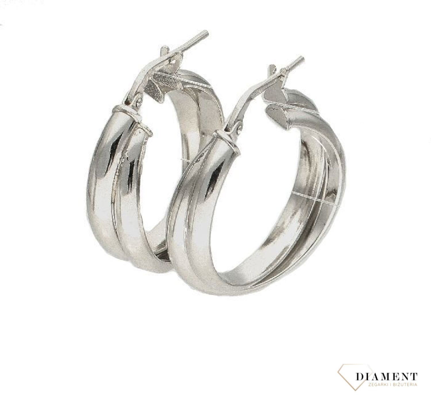 Srebrne kolczyki podwójne koła 2 cm DIA-KLC-83309M-925. Kolczyki na prezent. Klasyczne kolczyki kółka. Prezent na walentynki. G1.jpg