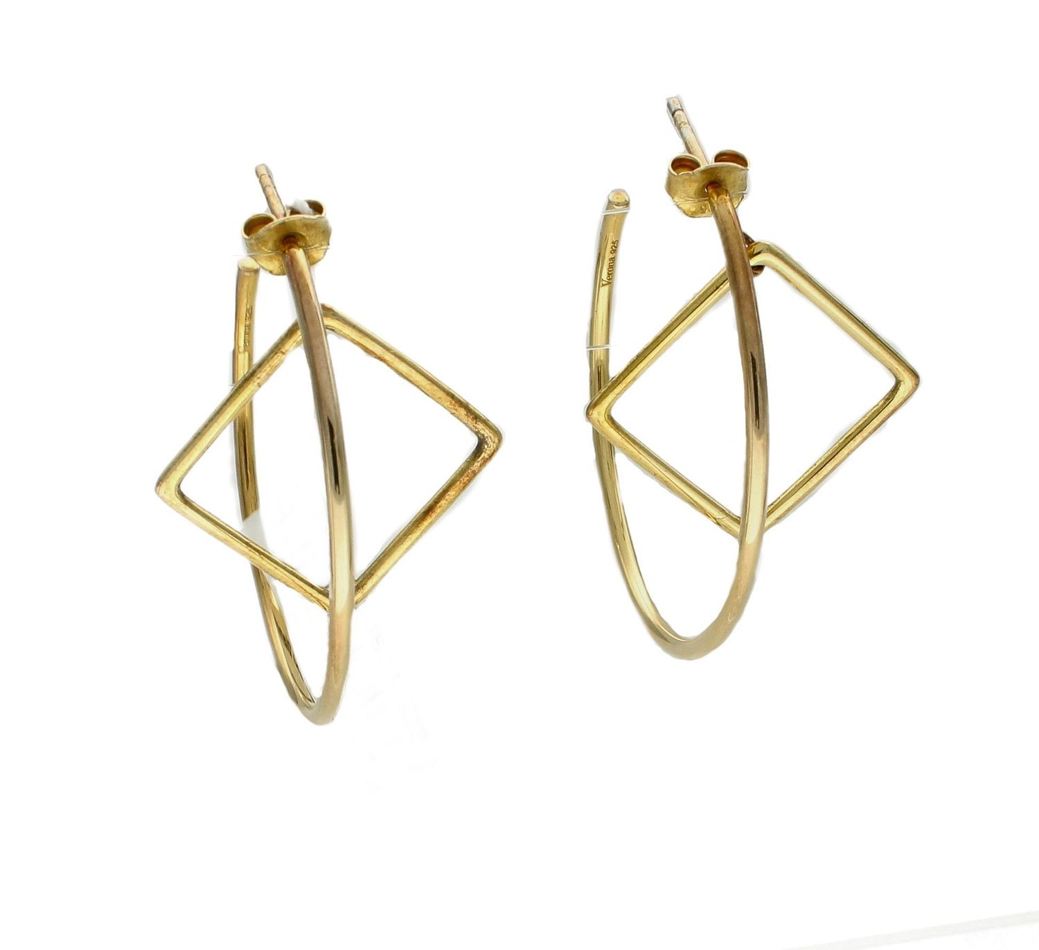 Srebrne kolczyki kółka z kwadratową zawieszką DIA-KLC-8513-925.jpg