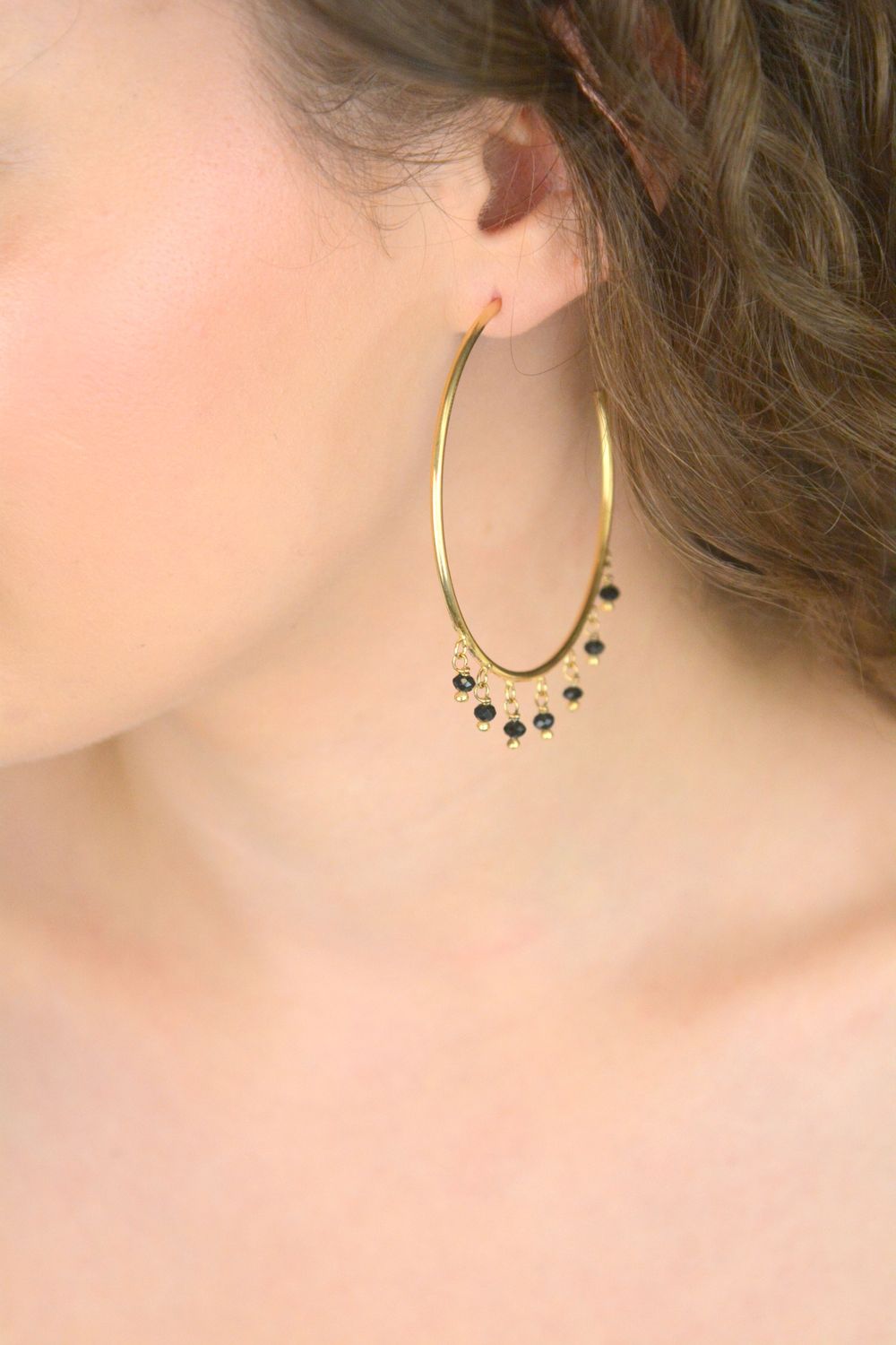 Kolczyki damskie srebrne pozłacane 925 duże koła z czarnymi kryształkami DIA-KLC-8517-9251.jpg