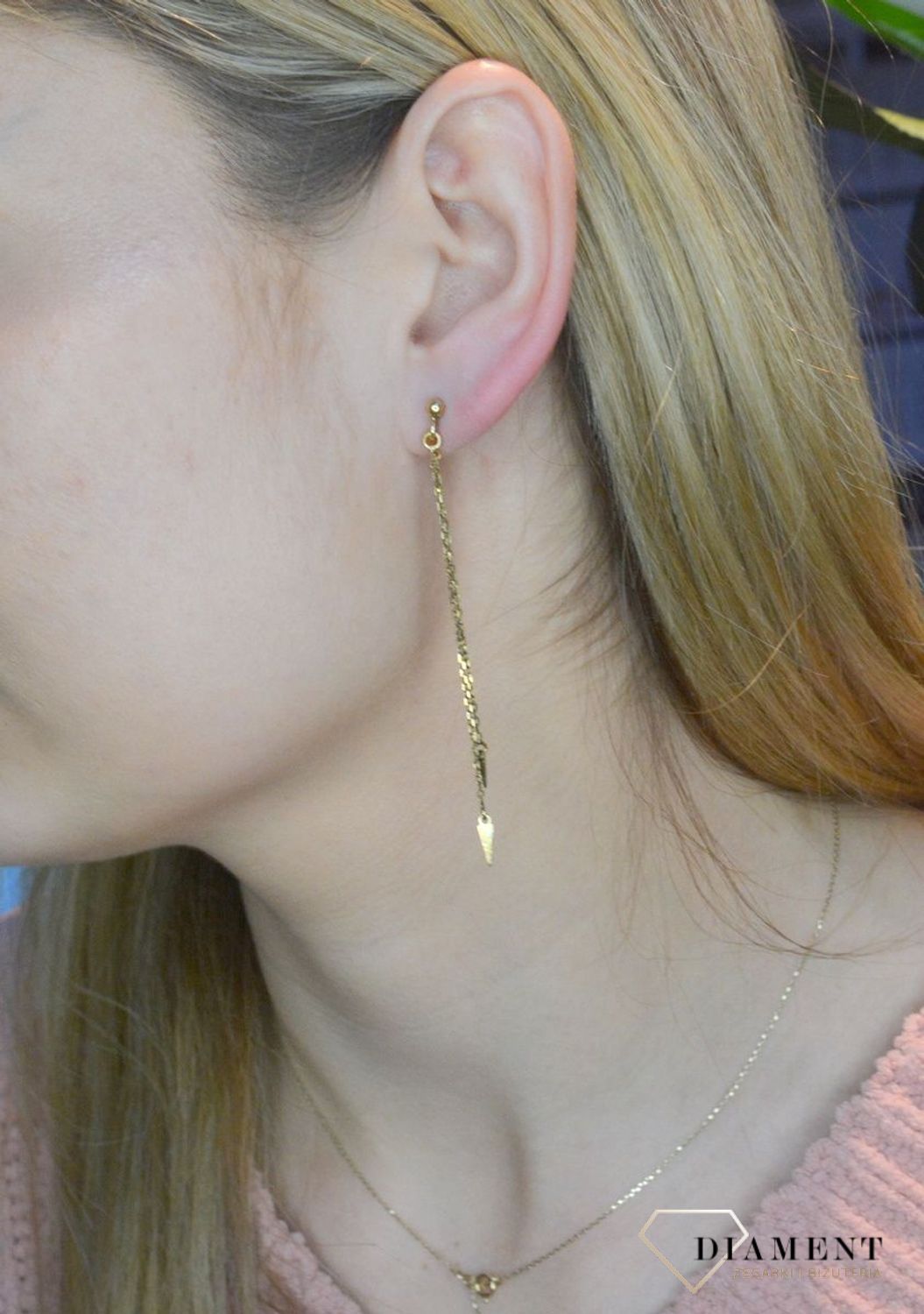 Kolczyki pozłacane   wiszące strzałki  925 DIA-KLC-8521-925 (2).jpg