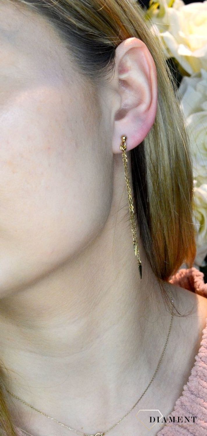 Kolczyki pozłacane   wiszące strzałki  925 DIA-KLC-8521-925 (2).jpg