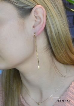 Kolczyki pozłacane   wiszące strzałki  925 DIA-KLC-8521-925 💎 Biżuteria wykonana z najwyższej próby srebra w pozłoceniu żółtego złota 💎 Kolczyki łańcuszkowe idealny prezent dla każdej kobiety 💎 (1).JPG