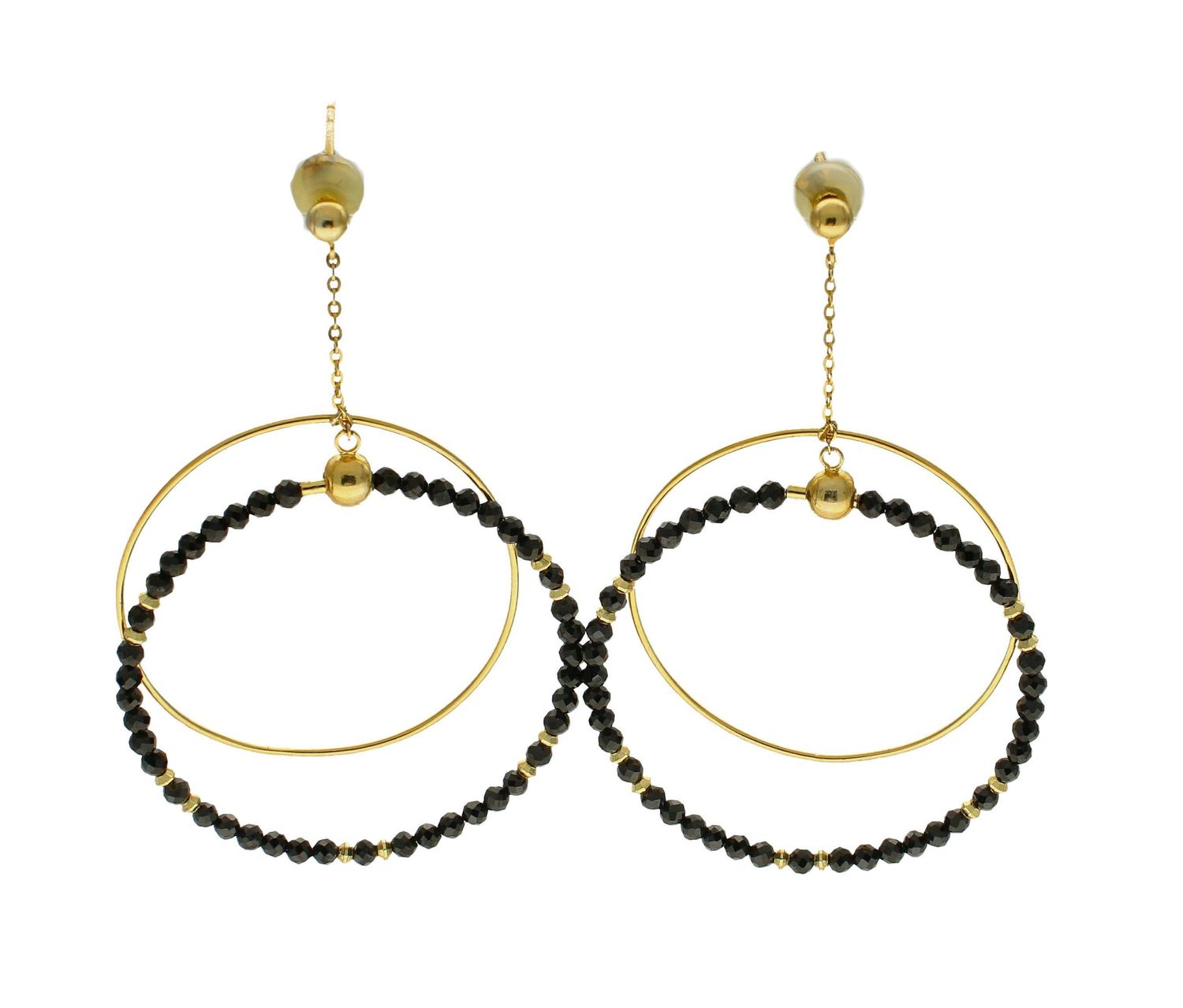 Kolczyki pozłacane  Podwójne koła z koralikami  925 DIA-KLC-8522-925 (1).jpg