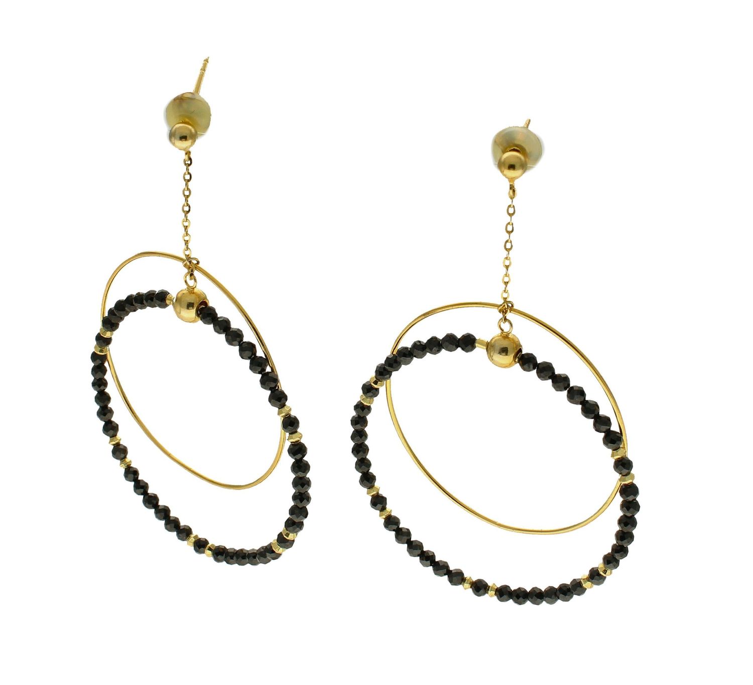 Kolczyki pozłacane  Podwójne koła z koralikami  925 DIA-KLC-8522-925 (1).jpg