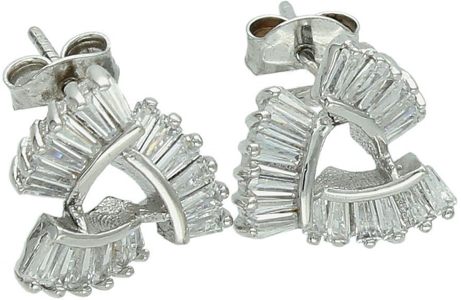 Kolczyki damskie srebrne geometryczne w cyrkonie próba 925, DIA-KLC-8631-925.jpg