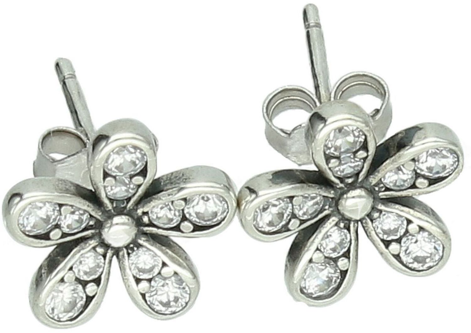 Kolczyki srebrne 925 DIA-KLC-8633-925 – kwiatki z cyrkoniami, 1 cm, zapięcie na sztyft.jpg