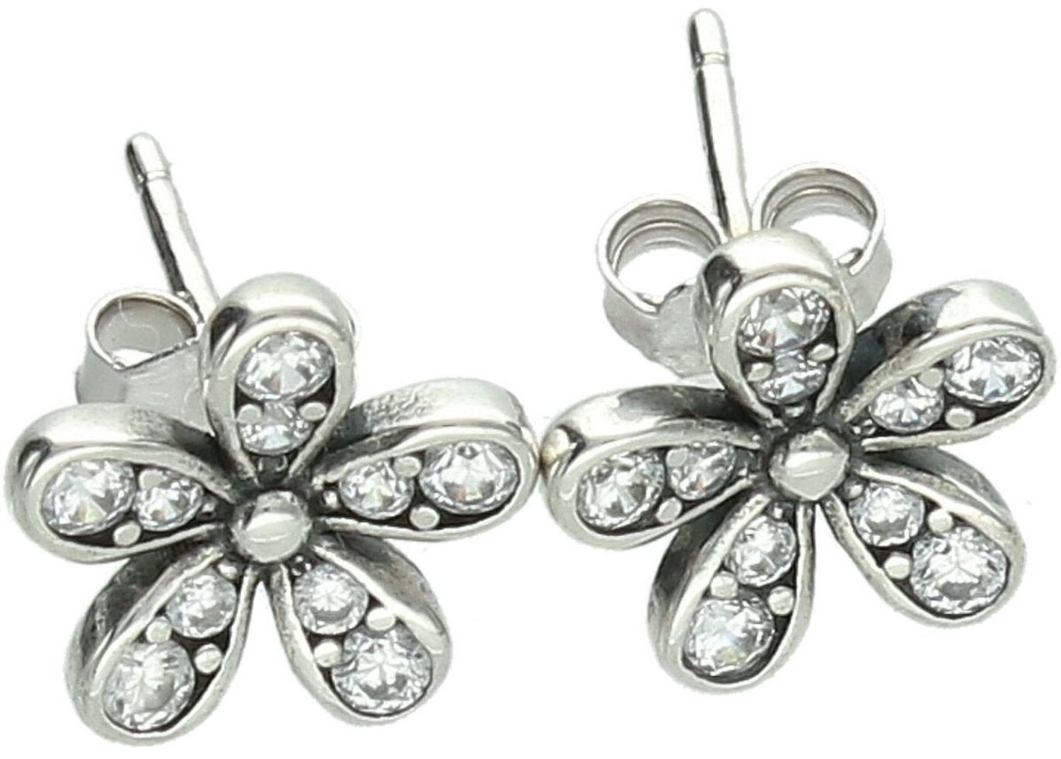 Kolczyki srebrne 925 DIA-KLC-8633-925 – kwiatki z cyrkoniami, 1 cm, zapięcie na sztyft.jpg