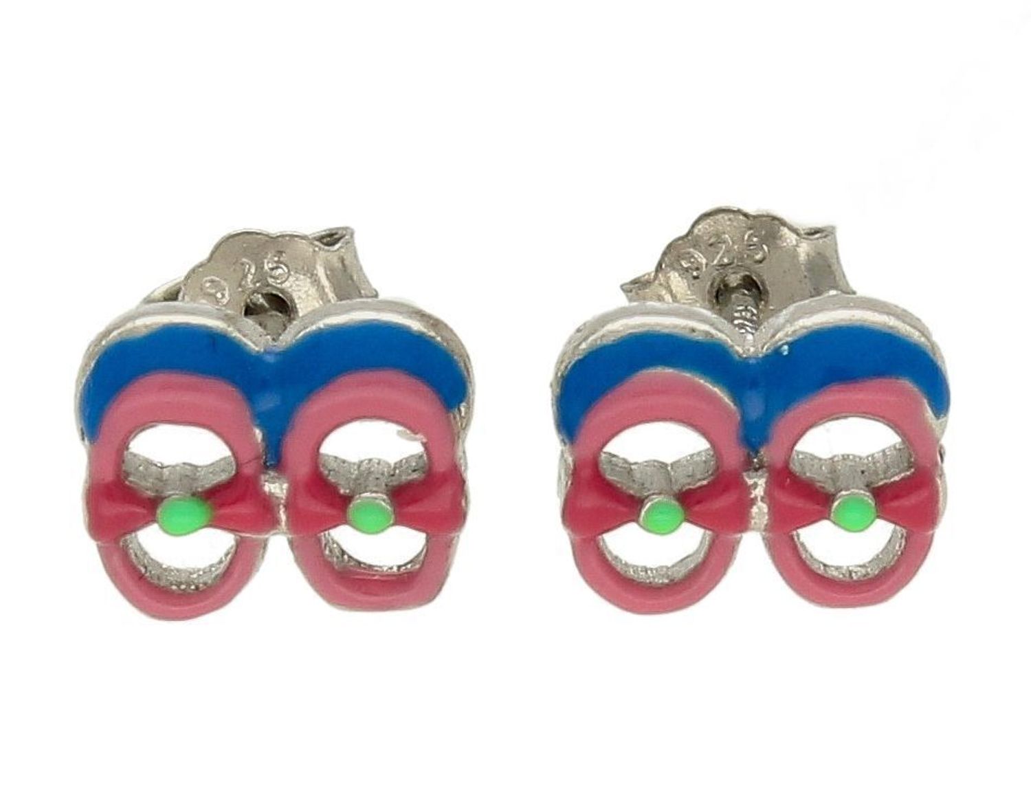 Kolczyki dziecięce  Kolorowe balerinki  DIA-KLC-8681-925 .Srebrne kolczyki zapinane na ponadczasowe zapięcie typu sztyft, zostały wykonane z najwyższej jakości srebra próby 925. Idealny pomysł na prezent.jpg