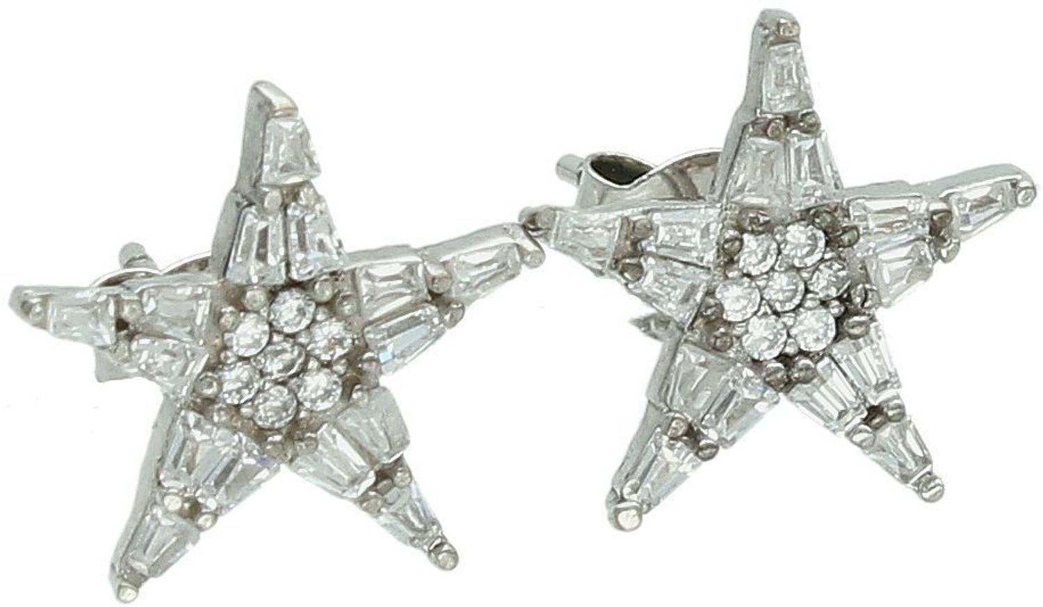 Kolczyki damskie srebrne próby 925 – DIA-KLC-8781-925. Gwiazdki zdobione cyrkoniami, wielkość 1,4 cm, zapięcie na sztyft, waga 1,85 g. Eleganckie i kobiece – idealne na prezent!1.jpg