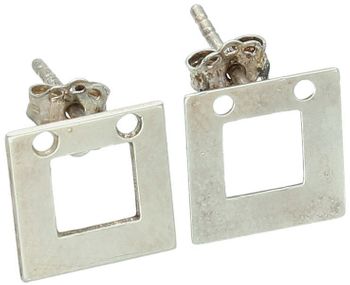 Kolczyki srebrne 925 DIA-KLC-8809-925 w kształcie kwadratów o wielkości 1 cm. Zapięcie na sztyft. Nowoczesna forma i ponadczasowa elegancja w jednym.1.jpg