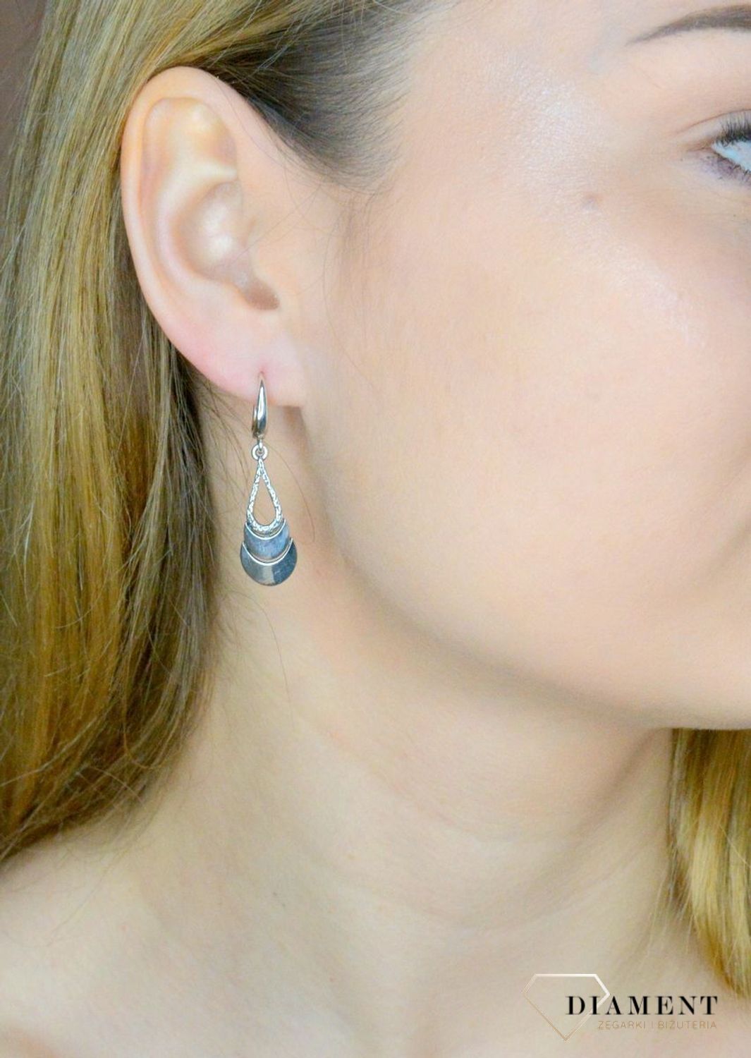 Srebrne wiszące kolczyki damskie z grawerowaniem DIA-KLC-8817-925.jpg