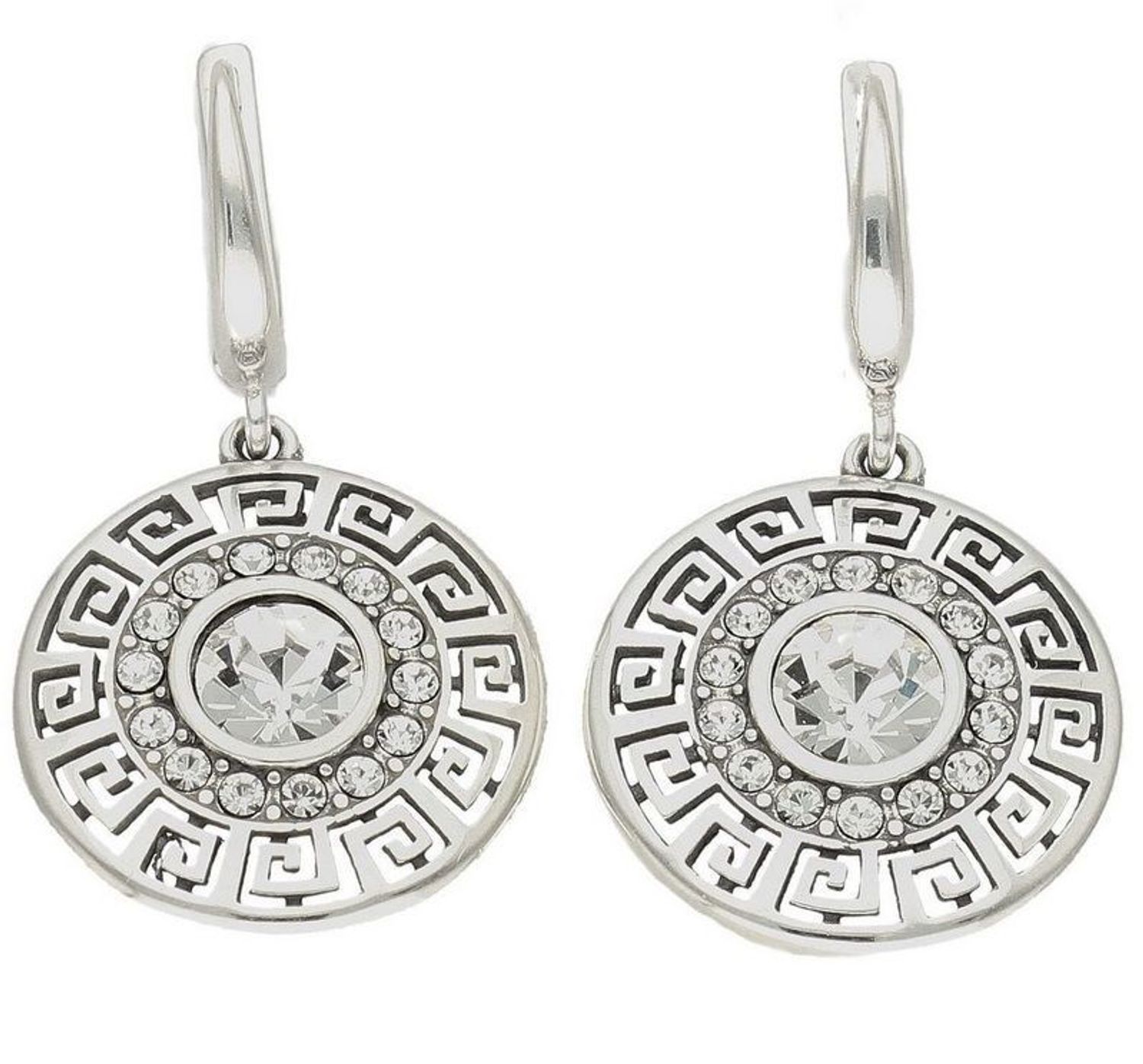 Srebrne kolczyki wiszące okrągłe Grecka Droga DIA-KLC-8820-925.jpg