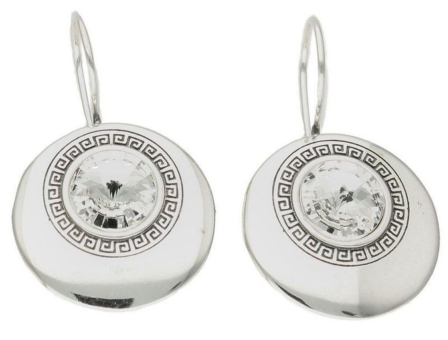 Srebrne kolczyki wiszące okrągłe Grecka Droga DIA-KLC-8823-925.jpg