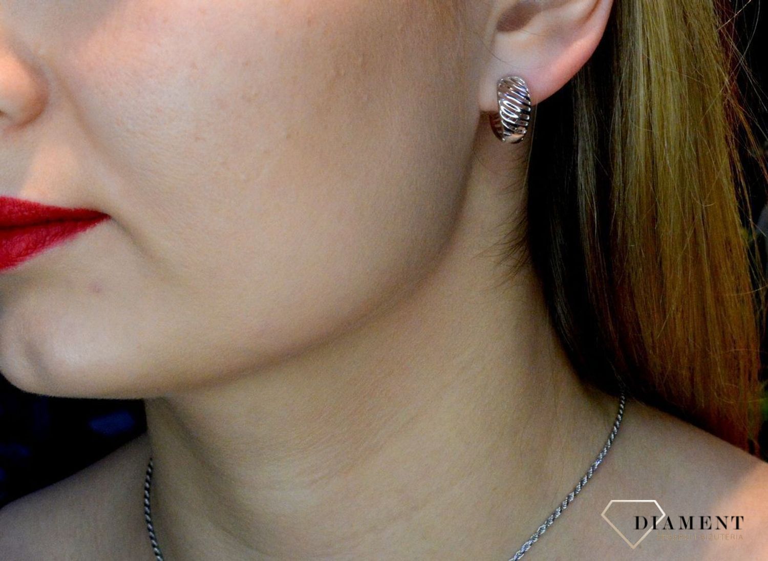 Srebrne kolczyki damskie kółeczka w paski DIA-KLC-8974-925. Srebrne koła. Biżuteria to świetny pomysł na prezent. Srebrne kolczyki damskie kółka.Proste kolczyki. Kolczyki bez cyrkonii. Kółka we wzorek. Koła w ornamenty..jpg