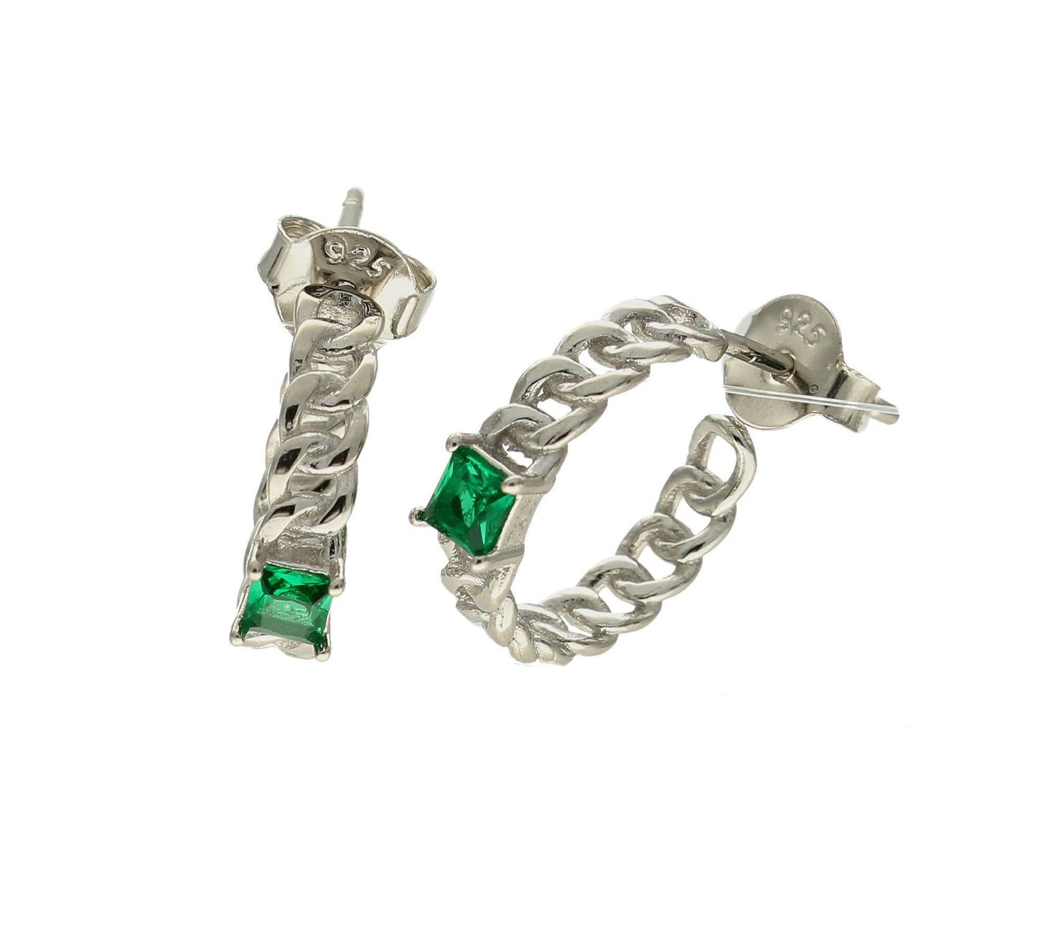 Srebrne kolczyki koła ogniwka z zieloną cyrkonią DIA-KLC-8976-925. Srebrne koła. Biżuteria to świetny pomysł na prezent. Srebrne kolczyki damskie kółka.Proste kolczyki. Kolczyki bez cyrkonii. Kółka we wzorek. Koła w ornamenty..jpg