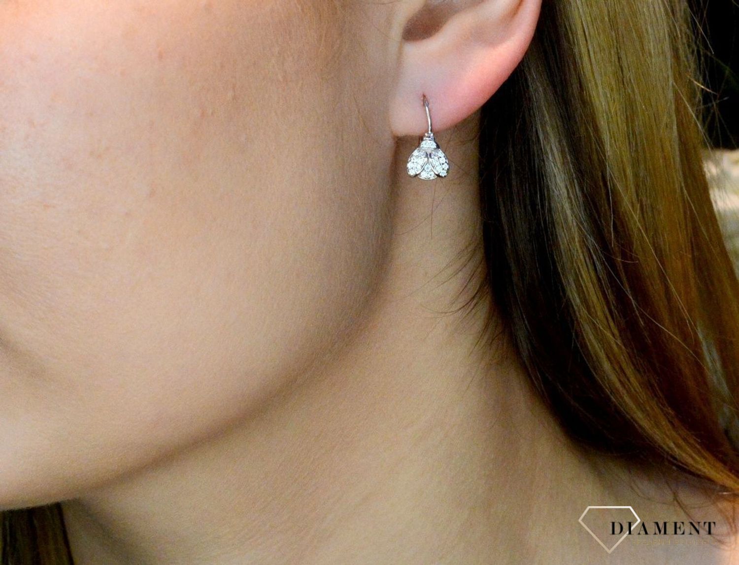 Kolczyki srebrne dziecięce Wesołe biedronki bigiel 925 DIA-KLC-8980-925.  Kolczyki na prezent dla dziewczynki. Kolczyki motylek. Prezent dla nastolatki dla dziecka. Biżuteria dla dzieci. Prezent na komunie..jpg