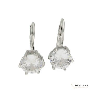 Srebrne kolczyki elegancka cyrkonia 925 DIA-KLC-8990-925. Kolczyki na prezent. Kolczyki na dzień mamy. Kolczyki liście. Modna biżuteria. Dla mamy. Kobieca biżuteria. Elegancka biżuteria na co dzień..jpg