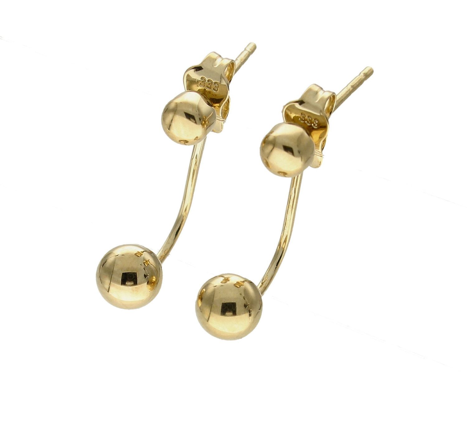 Złote kolczyki 333 kulki zausznice DIA-KLC-9056-333. Wyjątkowe kolczyki inspirowane motywem koła ukazują kolejną odsłonę biżuterii, w której został przełamany ponadczasowym blaskiem wyjątkowego kruszcu. Delikatne kolczyki w fo.jpg