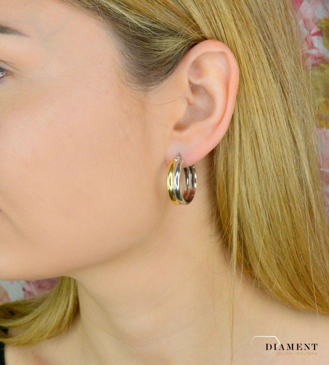 Srebrne kolczyki podwójne koła pokryte złotem DIA-KLC-9081-925. Biżuteria to świetny pomysł na prezent. Srebrne kolczyki o bardzo prostym modelu, a jednocześnie niezwykle efektowne. Kolczyki kółka w dwóch kolorach -srebra i .jpg