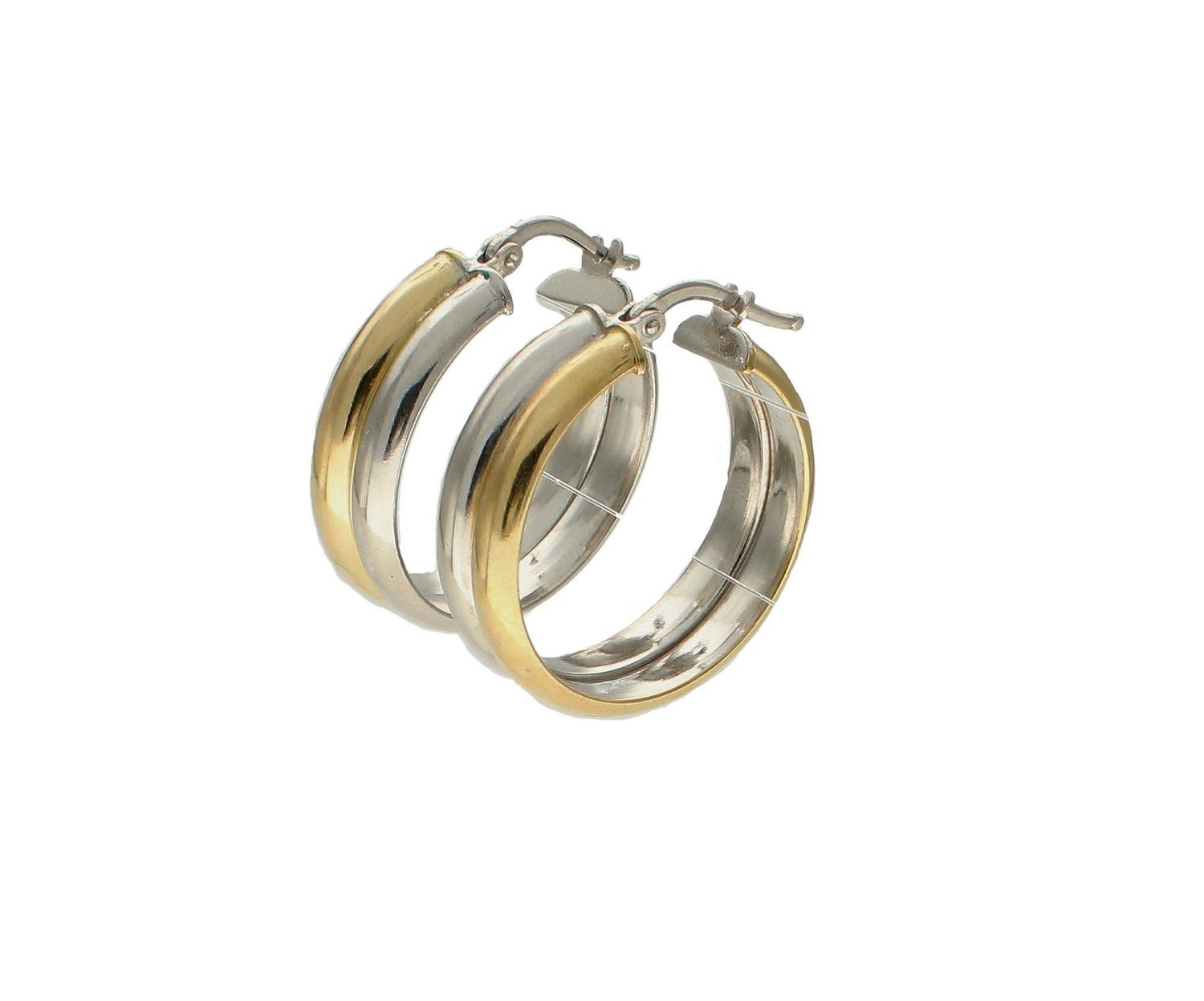 Srebrne kolczyki podwójne koła pokryte złotem DIA-KLC-9081-925. Biżuteria to świetny pomysł na prezent. Srebrne kolczyki o bardzo prostym modelu, a jednocześnie niezwykle efektowne. Kolczyki kółka w dwóch kolorach -srebra i .jpg