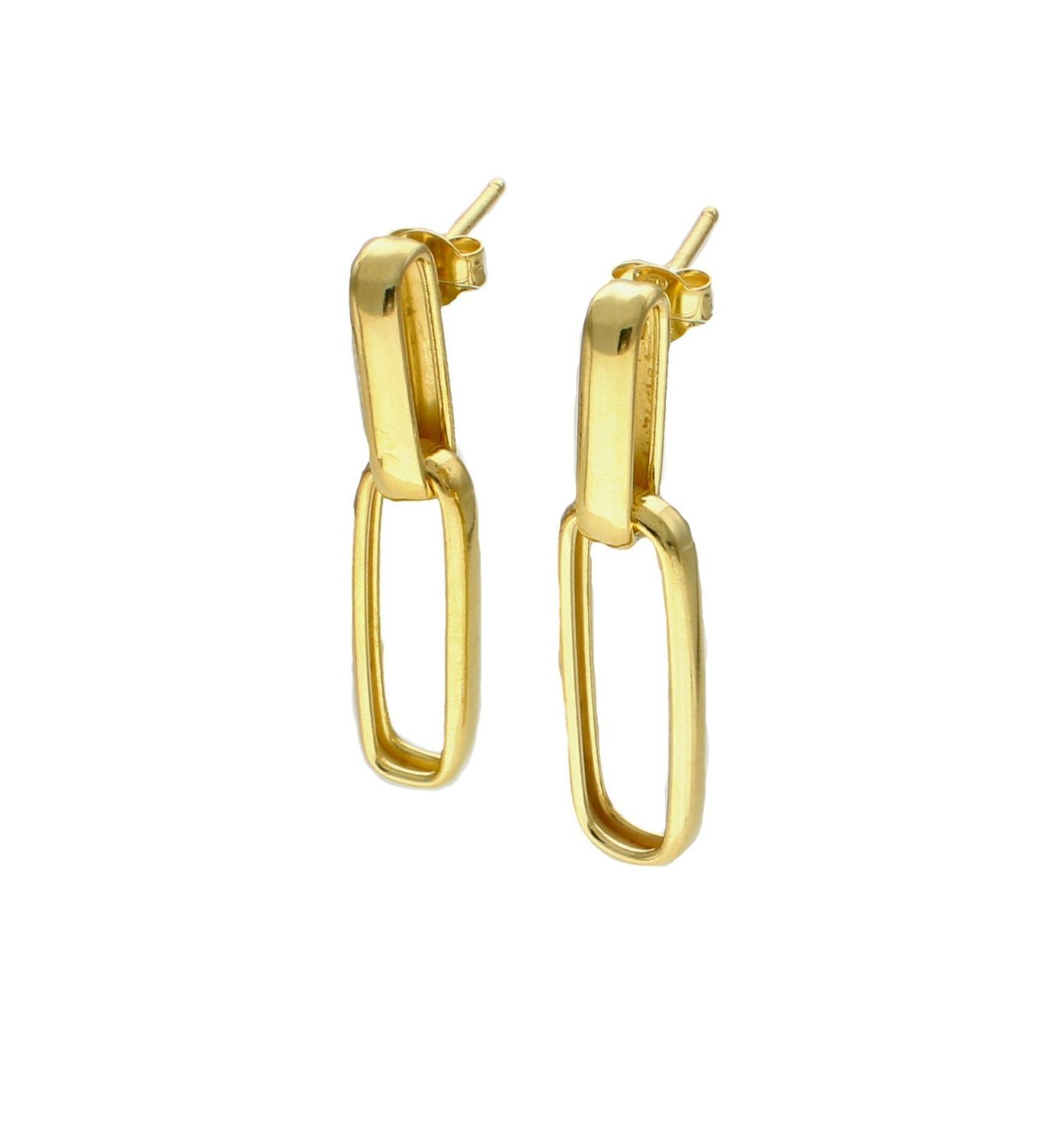 Srebrne kolczyki wiszące spinacze pokryte złotem DIA-KLC-9092-925. . Całość wykonana z najwyższej jakości srebra próby 925 w pozłoceniu. Biżuteria to świetny pomysł na prezent. Srebrne kolczyki o bardzo efektownym modelu..jpg