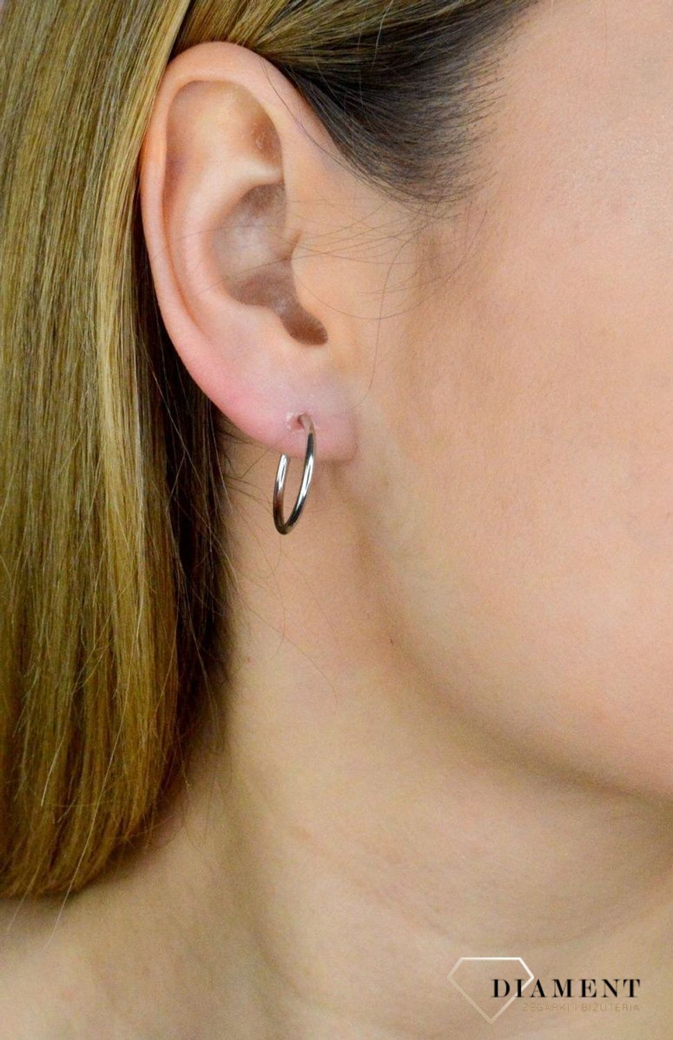 Srebrne kolczyki damskie klasyczne kółka DIA-KLC-9095-925.  Klasyczne kółka srebrne. Piękne kolczyki z wygoj (1).jpg