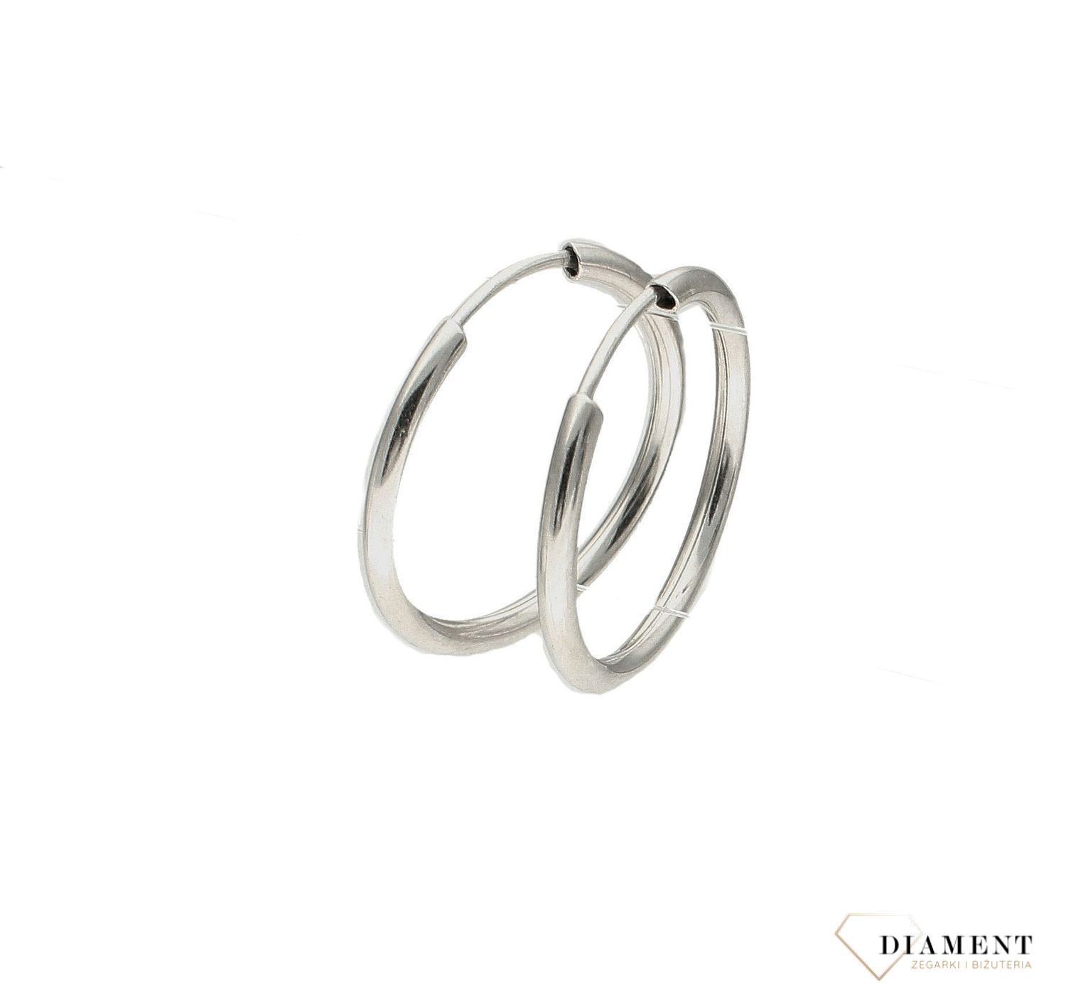 Srebrne kolczyki damskie klasyczne kółka DIA-KLC-9095-925.  Klasyczne kółka srebrne. Piękne kolczyki z wygoj (1).jpg