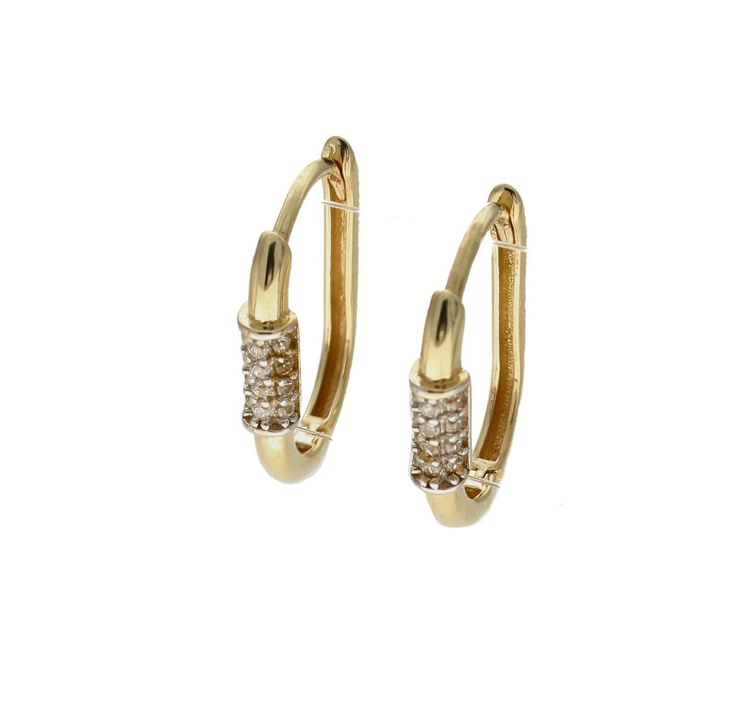 Złote kolczyki 585 o podłużnym kształcie z cyrkoniami DIA-KLC-9359-585.jpg