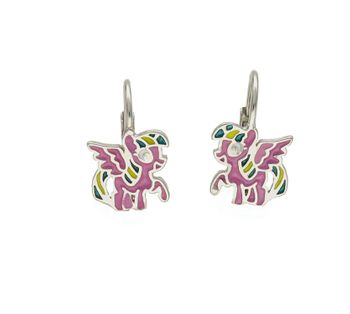 Srebrne kolczyki dla dziewczynki kolorowe kucyki Pony DIA-KLC-9374-925.jpg