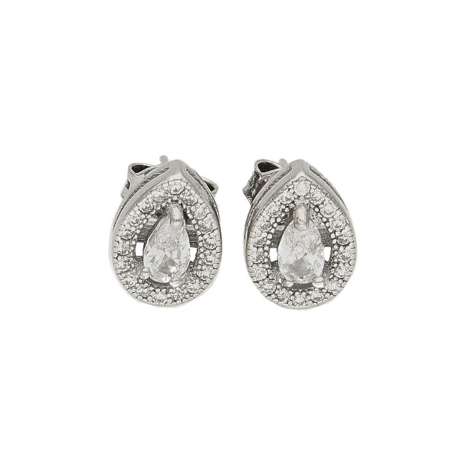 Srebrne kolczyki w kształcie łezki z cyrkoniami wkrętki DIA-KLC-9429-925. Kolczyki o kształcie łezki z cyrkoniami. Piękne kolczyki z wygodnym zapięciem na sztyft to doskonała propozycja dla osób szukających gustownej klasyki..jpg