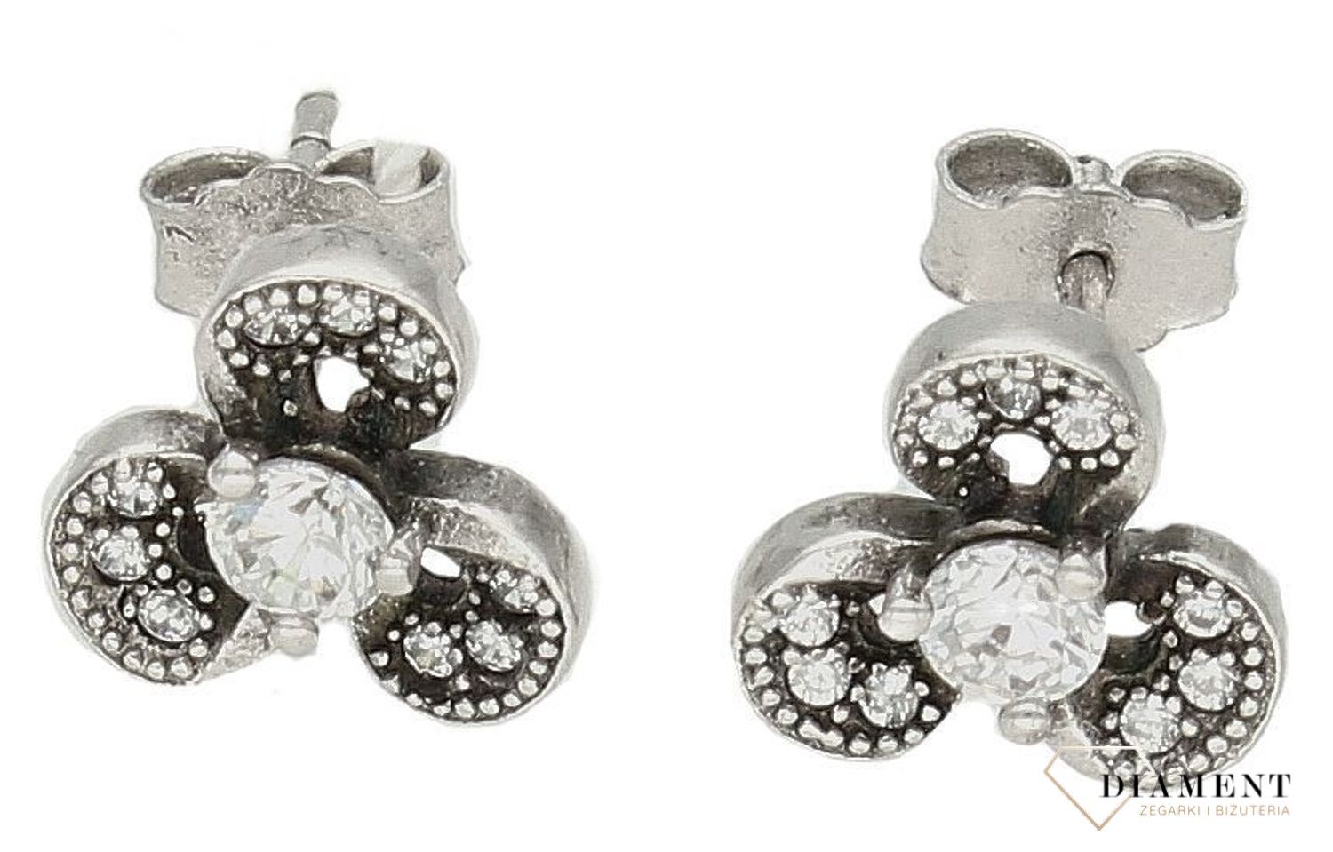Srebrne kolczyki kwiatki rodowane z cyrkoniami DIA-KLC-9439-925dds.jpg