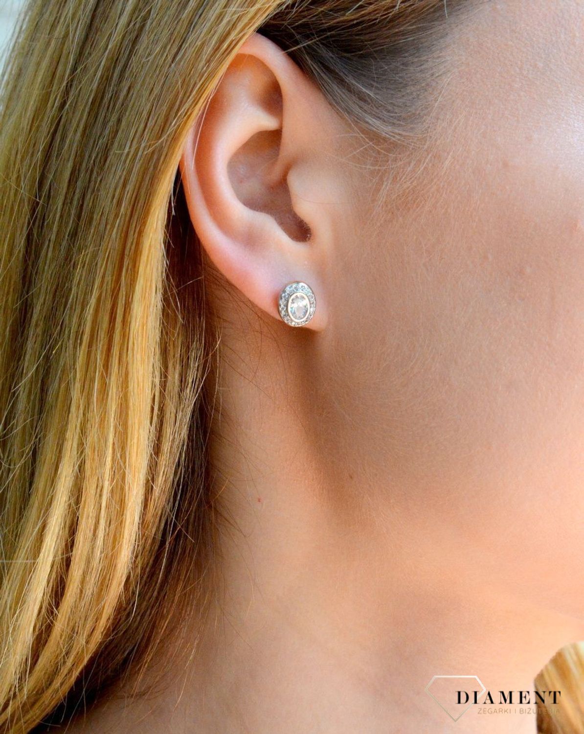 Kolczyki damskie damska drobna okrągła cyrkonia wkrętki DIA-KLC-9440-925d.jpg