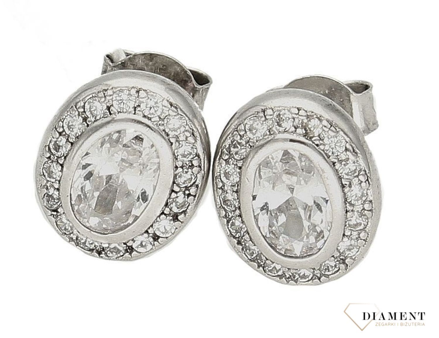 Kolczyki damskie damska drobna okrągła cyrkonia wkrętki DIA-KLC-9440-925d.jpg