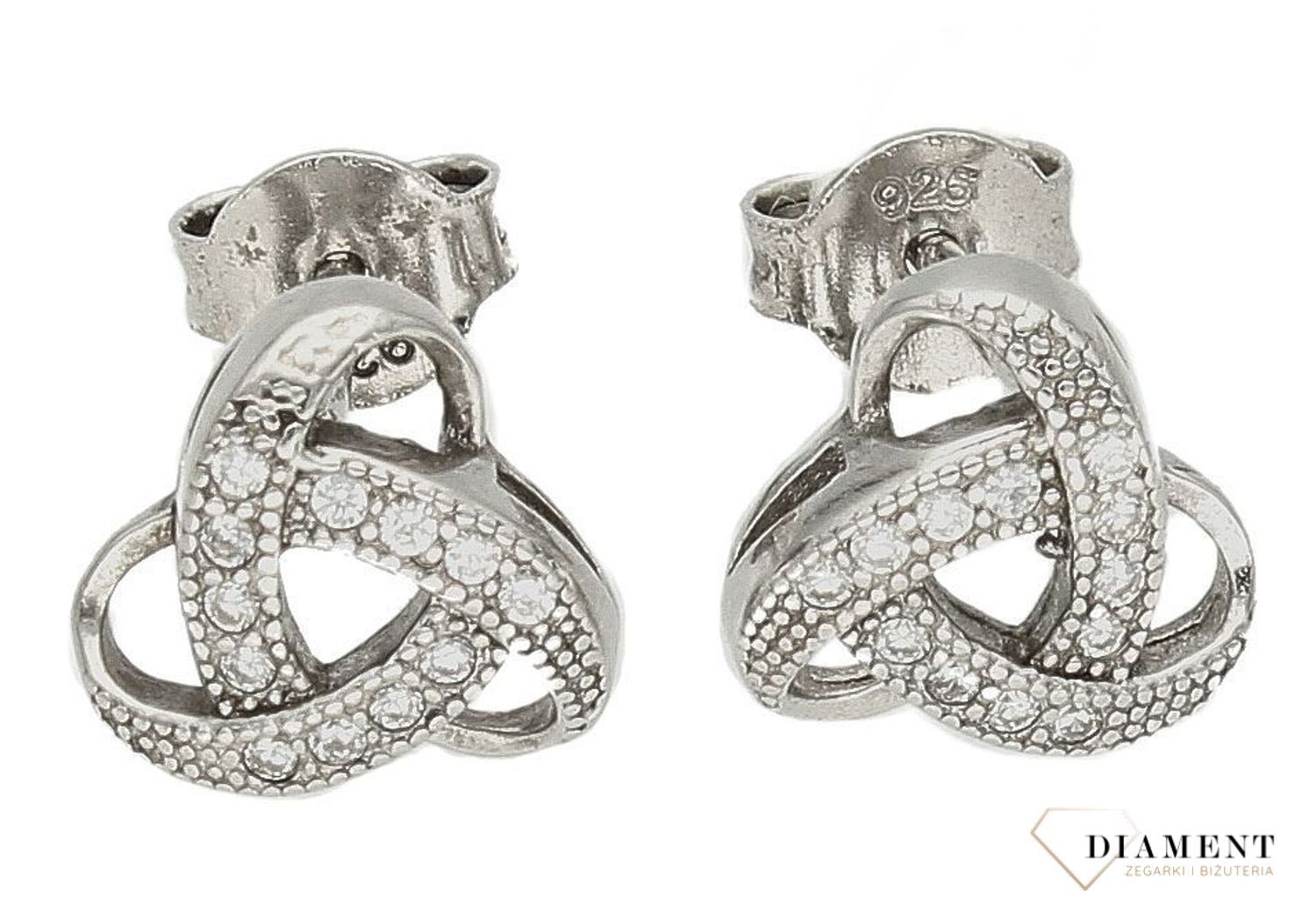 Srebrne kolczyki wkrętki z drobnymi cyrkoniami DIA-KLC-9449-925d.jpg
