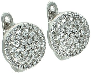 Kolczyki srebrne próba 925 okrągłe w białe cyrkonie DIA-KLC-9450-925 Eleganckie kolczyki srebrne o klasycznym, okrągłym kształcie, ozdobione lśniącymi białymi cyrkoniami, to propozyc1.jpg