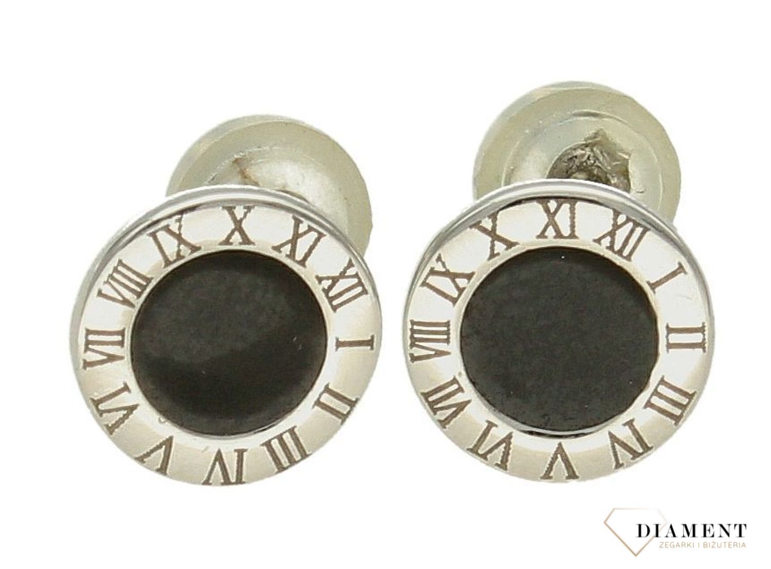 Srebrne kolczyki wkrętki kółeczka z onyksem DIA-KLC-9454-925d.jpg