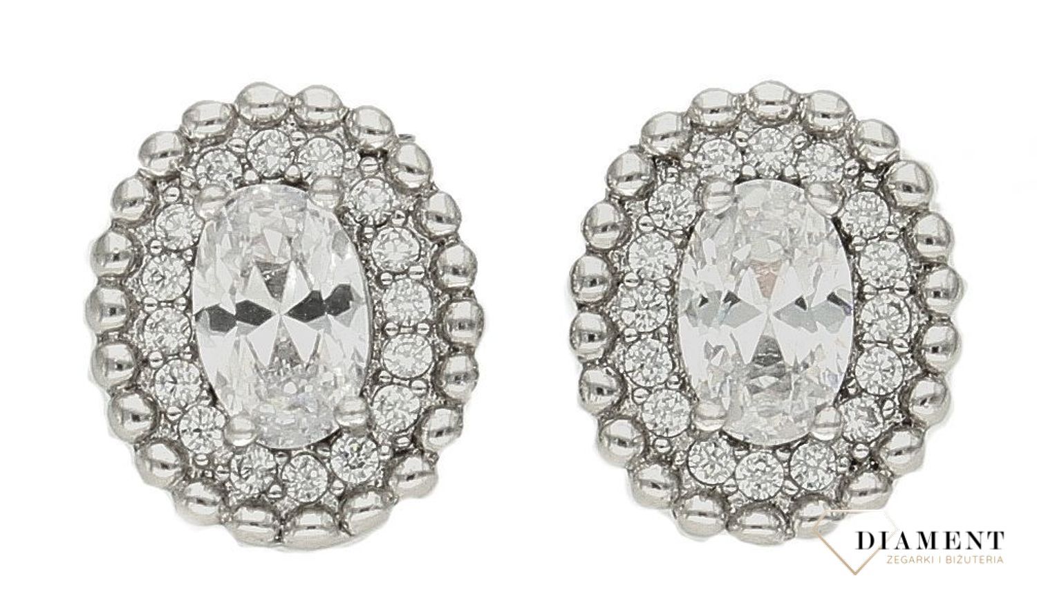 Srebrne kolczyki owalne z cyrkonią wkrętki DIA-KLC-9456-925d.jpg
