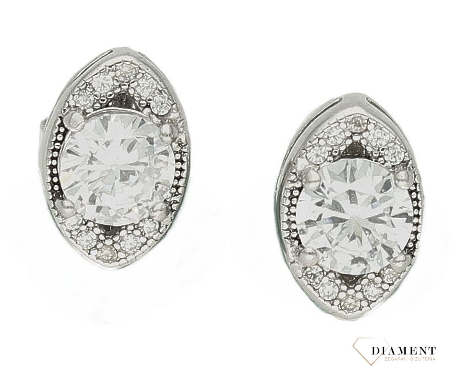 Srebrne kolczyki owalne z cyrkoniami wkrętki DIA-KLC-9473-925c.jpg