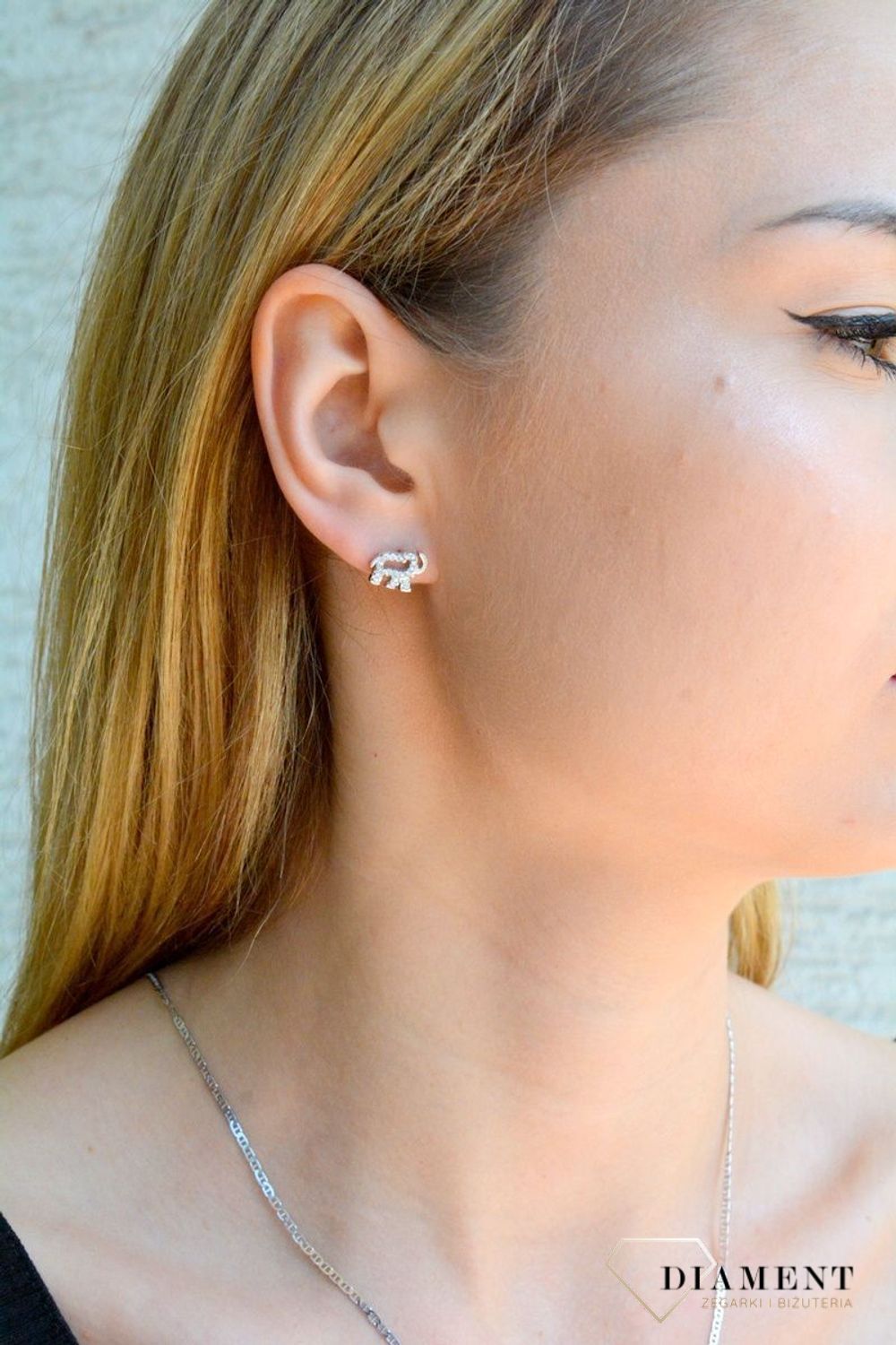 Kolczyki srebrne Słonik na szczęście wkrętki DIA-KLC-9561-925d.jpg