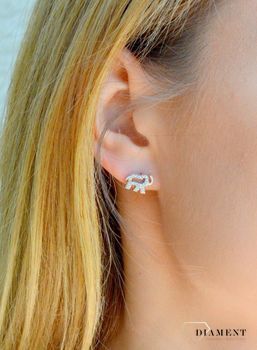 Kolczyki srebrne Słonik na szczęście wkrętki DIA-KLC-9561-925. Biżuteria z motywem słonika będzie idealnym prezentem dla dziewczynki jak i dla dojrzałej kobiety. Kolczyki na szczęście. Kolczyki sztyft słonie (1).JPG
