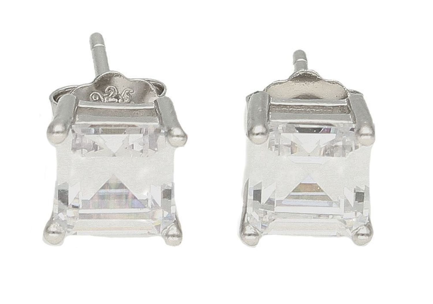 Srebrne kolczyki damskie 925 wkrętki kwadratowe białe cyrkonie DIA-KLC-9589-925. Delikatne kolczyki damskie. Kolczyki dla dziewc.jpg