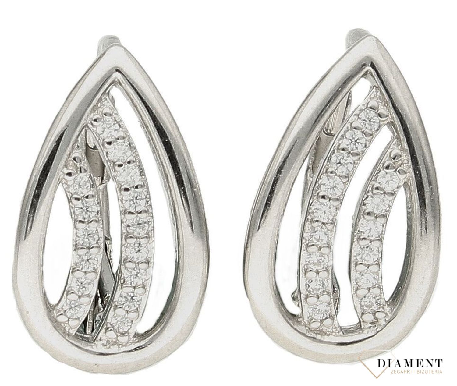 Srebrne kolczyki łezki z białymi cyrkoniami DIA-KLC-9592-925. Kolczyki srebrne łezki. Kolczyki z cyrkoniami. Biżuteria dla kobiet. Biżuteria srebrna. Pomysł na prezent. Biżuteria na lato..jpg