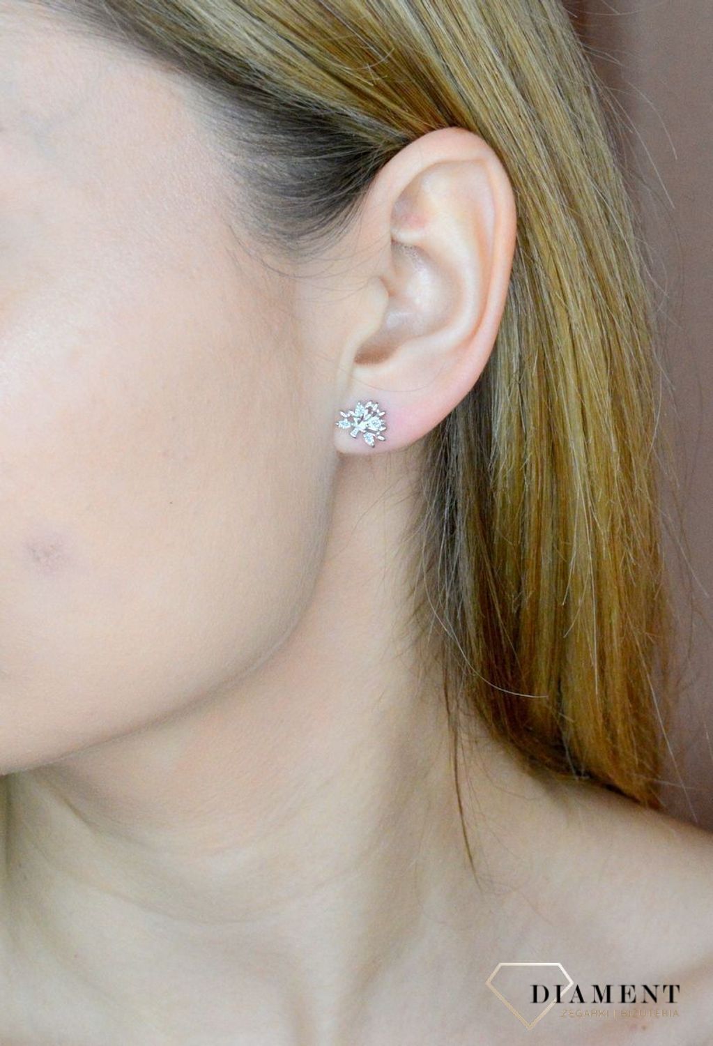 Srebrne kolczyki damskie wkrętki Drzewko szczęścia z cyrkonią DIA-KLC-9599-925. Kolczyki damskie drobne wkrętki. Damskie kolczyki na prezent. Kolczyki w formie drzewka szczęścia. Kolczyki damskie na sztyft..jpg