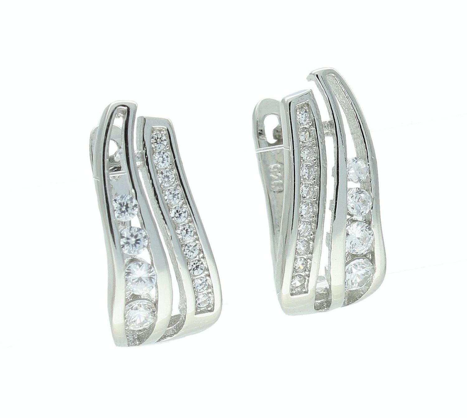 Srebrne kolczyki damskie 925 angielskie zapięcie z cyrkoniami DIA-KLC-9604-925. Srebrne kolczyki damskie. Kolczyki srebrne damskie z zapięciem angielskim. Srebrne kolczyki z cyrkoniami. Kolczyki srebrne damskie na prezent..jpg