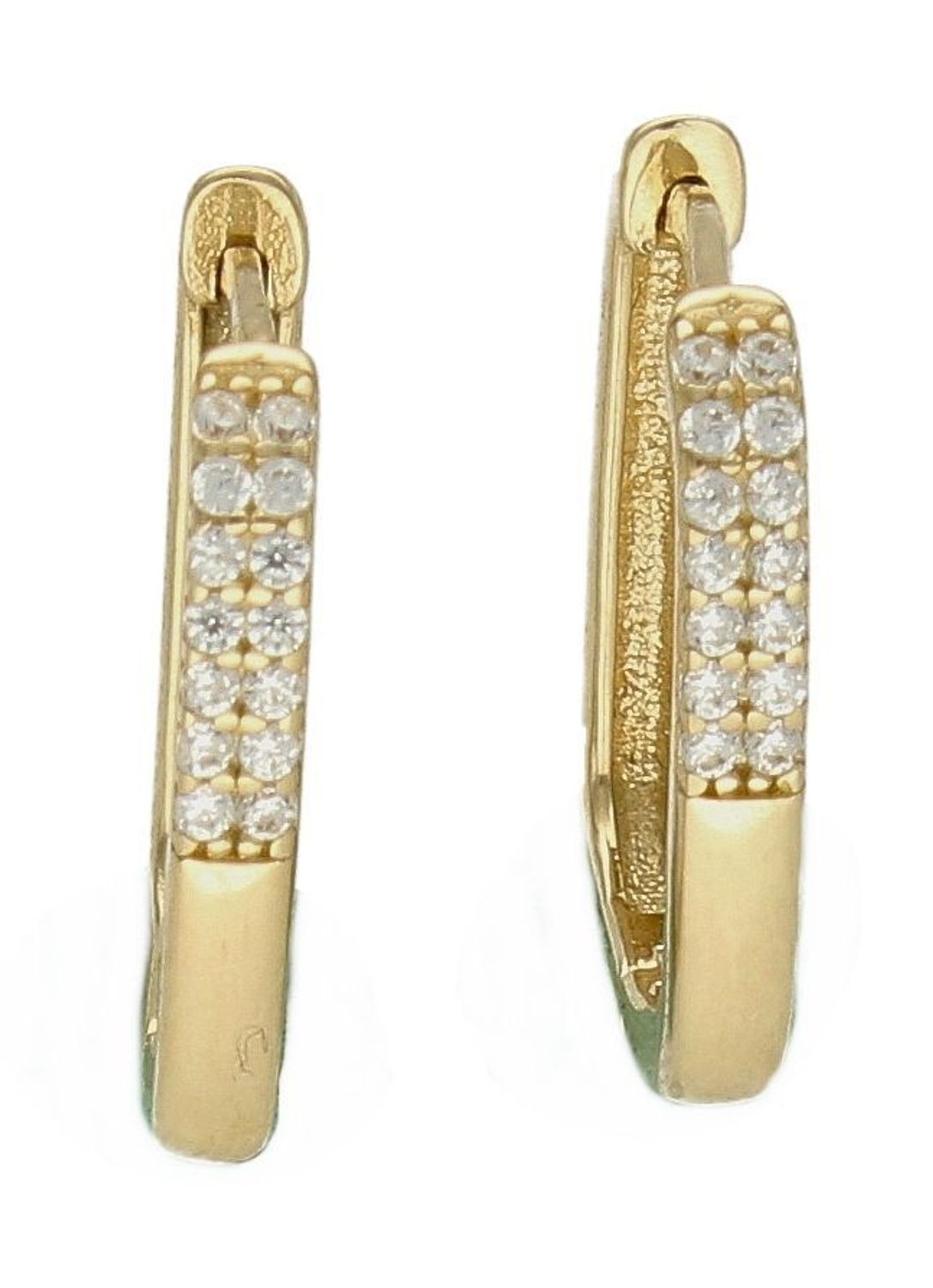 Złote kolczyki 585 prostokąty z cyrkonią DIA-KLC-9732-585. Efektowne złote kolczyki to jeden z ulubionych współczesnych motywów jubilerskich. Biżuteria, która przyciąga wzrok i zachwyca jakością wykonania. Kolczyki idealne na prezent.jpg