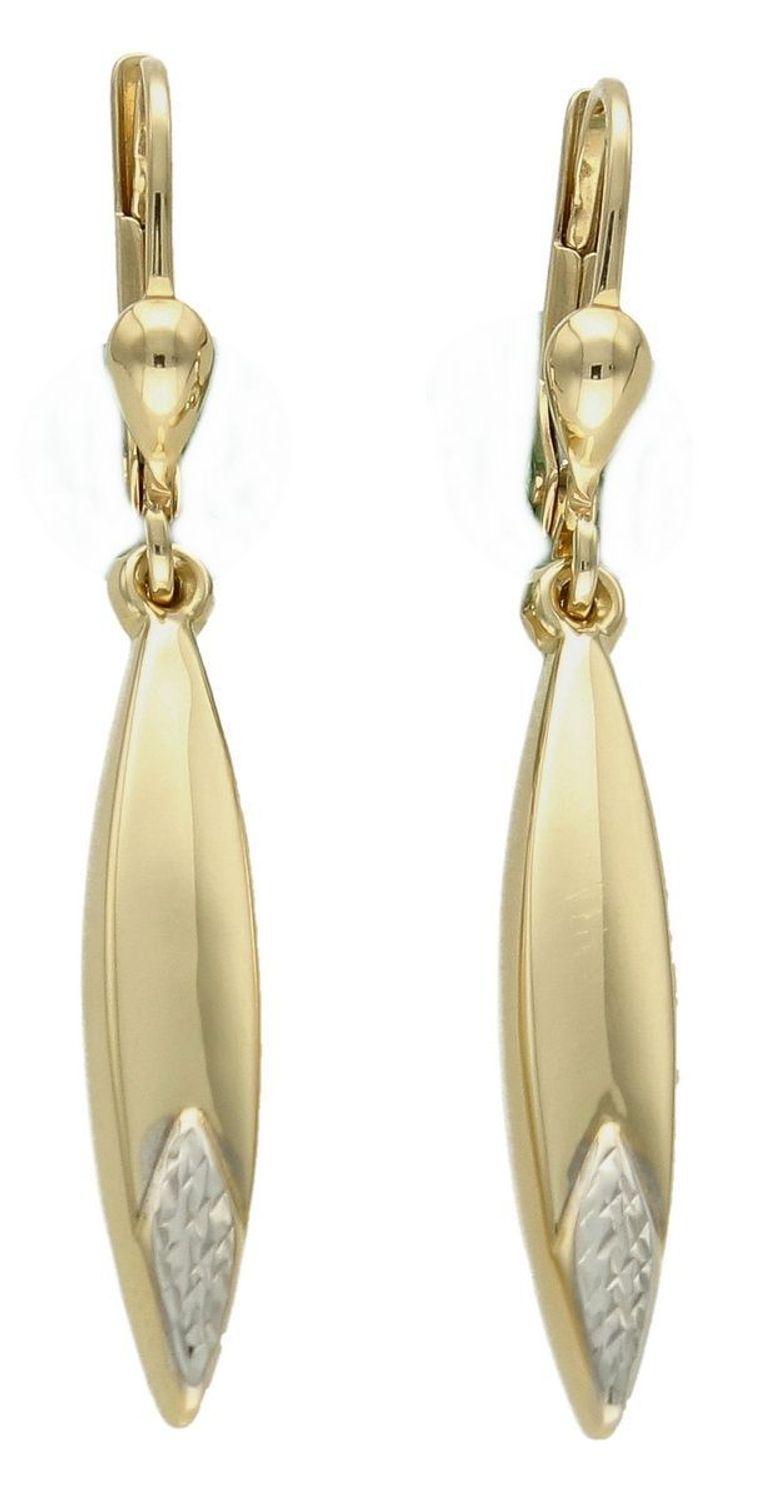 Złote kolczyki 585 wiszące sopelki DIA-KLC-9751-585. Złote kolczyki wykonane z najwyższej jakości żółtego złota, próba 585, waga około 2,11 gram. Kolczyki w minimalistycznym stylu, wpisujące się w obecne trendy modowe..jpg