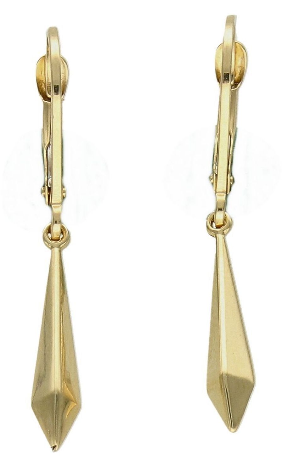 Złote kolczyki 585 wiszące kły DIA-KLC-9753-585. Złote kolczyki wykonane z najwyższej jakości żółtego złota, próba 585, waga około 1,26 gram. Kolczyki w minimalistycznym stylu, wpisujące się w obecne trendy modowe. Idealne kolczyki n.jpg